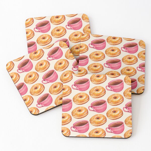 Item preview, Coffee & Glazed Donuts Pattern, - White designed and sold by Kelly  Gilleran.