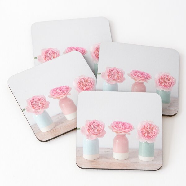 Item preview, Three roses in pretty pastel vases designed and sold by Zoe Power.