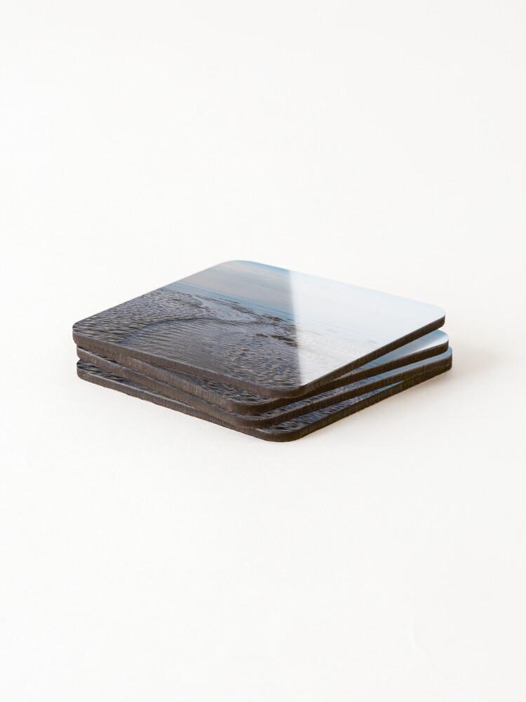 Thumbnail 4 of 5, Coasters (Set of 4), Low Tide Ripple designed and sold by HazyApplePhoto.