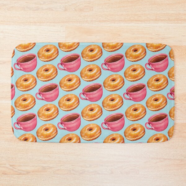 Item preview, Coffee & Glazed Donuts Pattern - Blue designed and sold by Kelly  Gilleran.