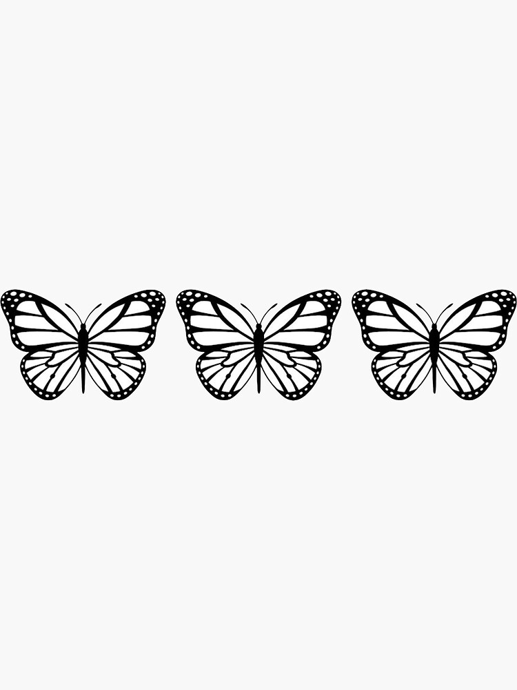 3 Black and White Butterflies by noacole