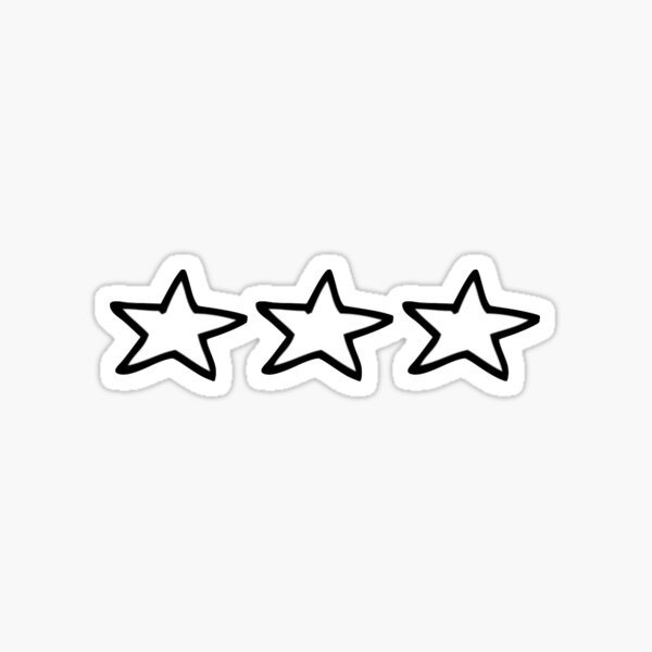 3 Black and White Stars Sticker