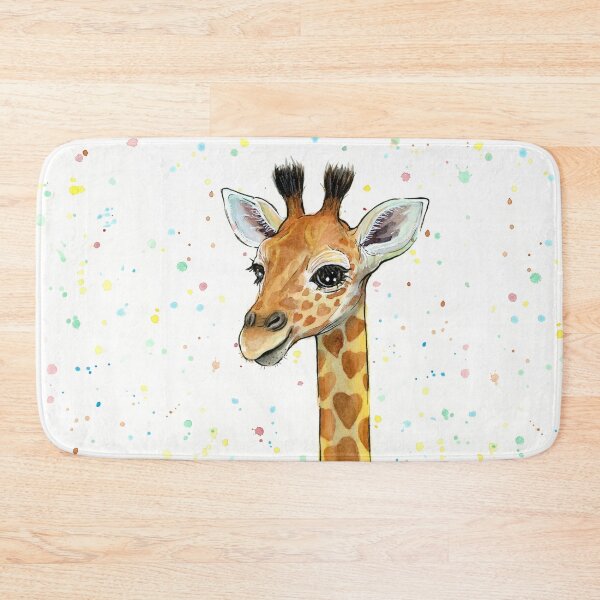 Item preview, Baby Giraffe with Hearts Watercolor Animal designed and sold by Olga Shvartsur.