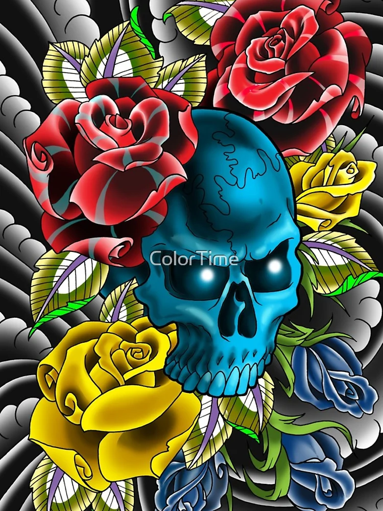 Thumbnail 5 of 5, iPhone Case, Skull and Roses designed and sold by ColorTime.