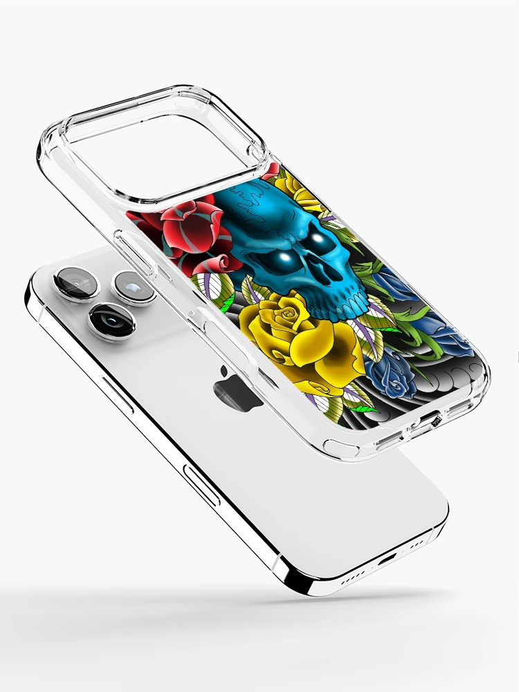Thumbnail 2 of 5, iPhone Case, Skull and Roses designed and sold by ColorTime.
