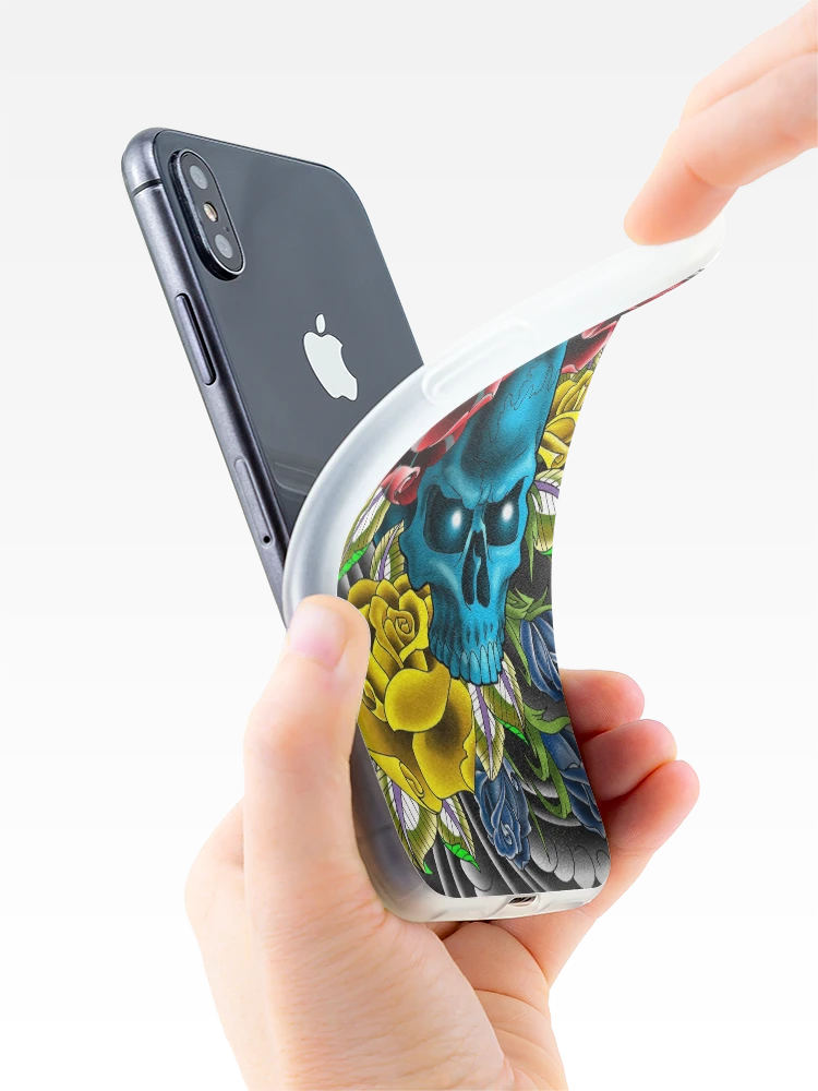 Thumbnail 4 of 5, iPhone Case, Skull and Roses designed and sold by ColorTime.