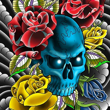Artwork thumbnail, Skull and Roses by ColorTime