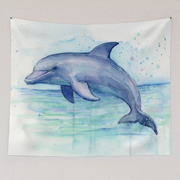Item preview, Dolphin Watercolor designed and sold by Olga Shvartsur.