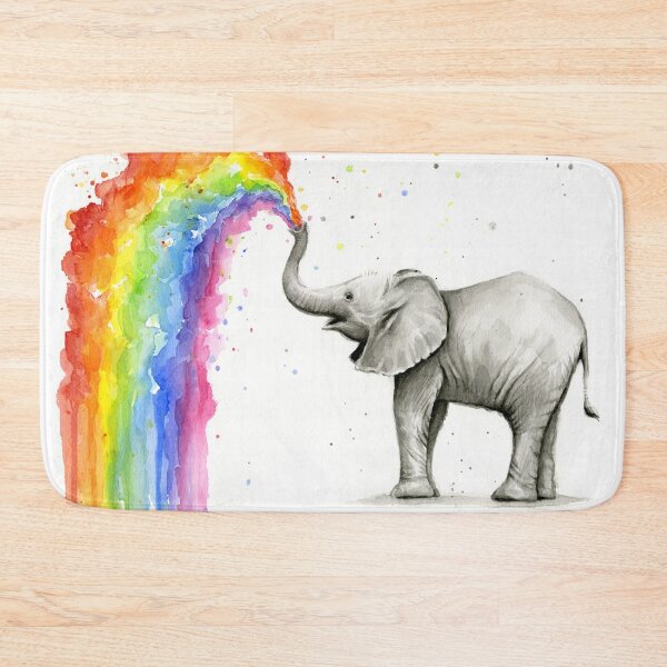 Item preview, Baby Elephant Spraying Rainbow designed and sold by Olga Shvartsur.