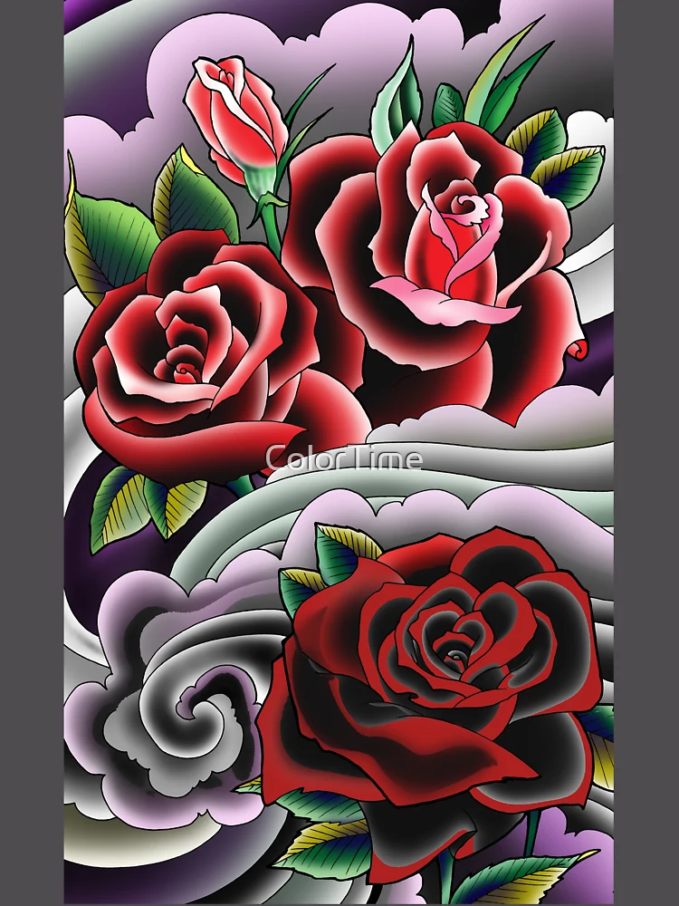 Thumbnail 6 of 6, Premium Oversized Hoodie, 3 Roses designed and sold by ColorTime.