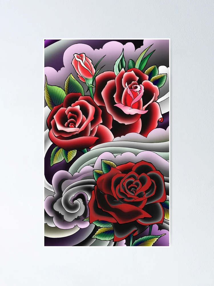 Thumbnail 1 of 3, Poster, 3 Roses designed and sold by ColorTime.