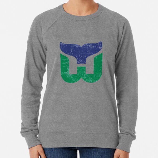 Hartford Whalers Distressed Logo - Defunct Hockey Team - The Whale - Brass Bonanza - Connecticut Hockey Lightweight Sweatshirt