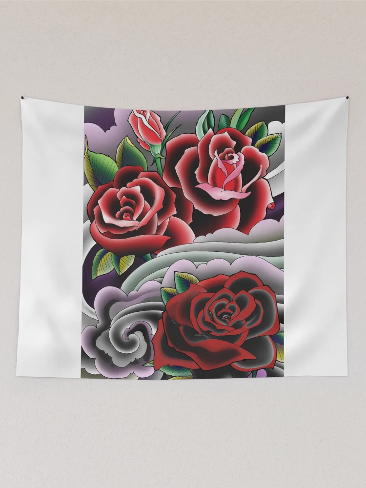 Thumbnail 2 of 3, Tapestry, 3 Roses designed and sold by ColorTime.
