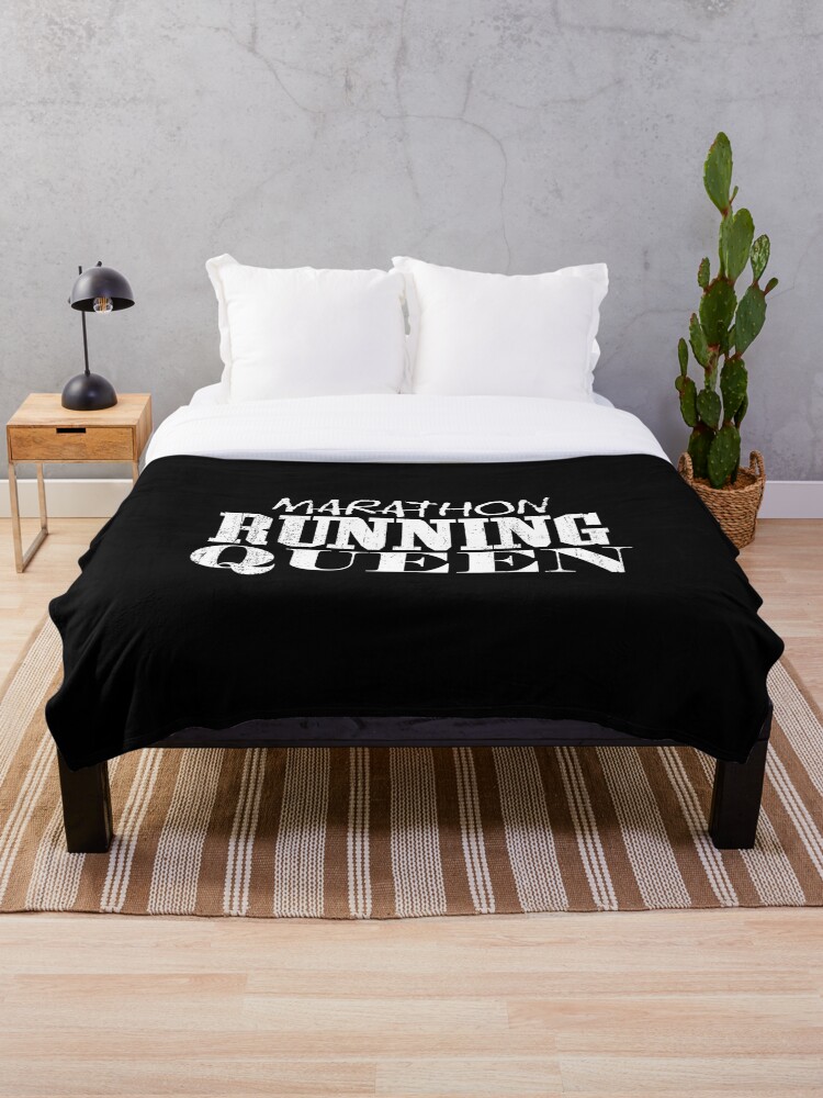 Marathon Running Queen Runner Woman Girl Women Throw Blanket By Desdesigner Redbubble