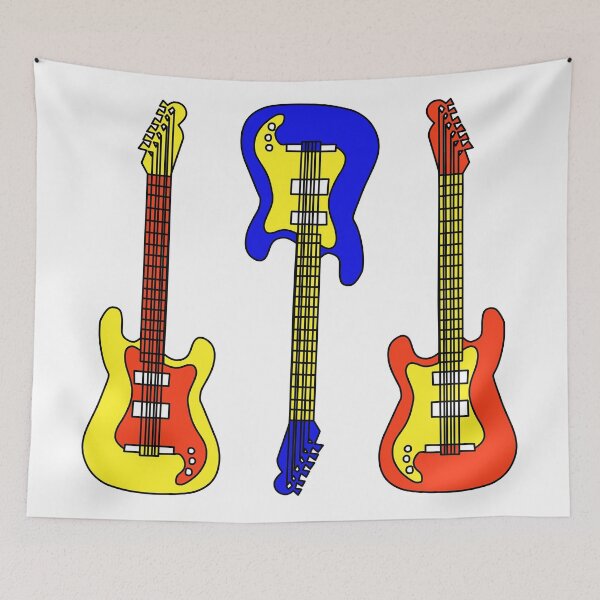 Item preview,  three guitars, electric guitar, music, melody, hobby, life, vector designed and sold by AvotArt.