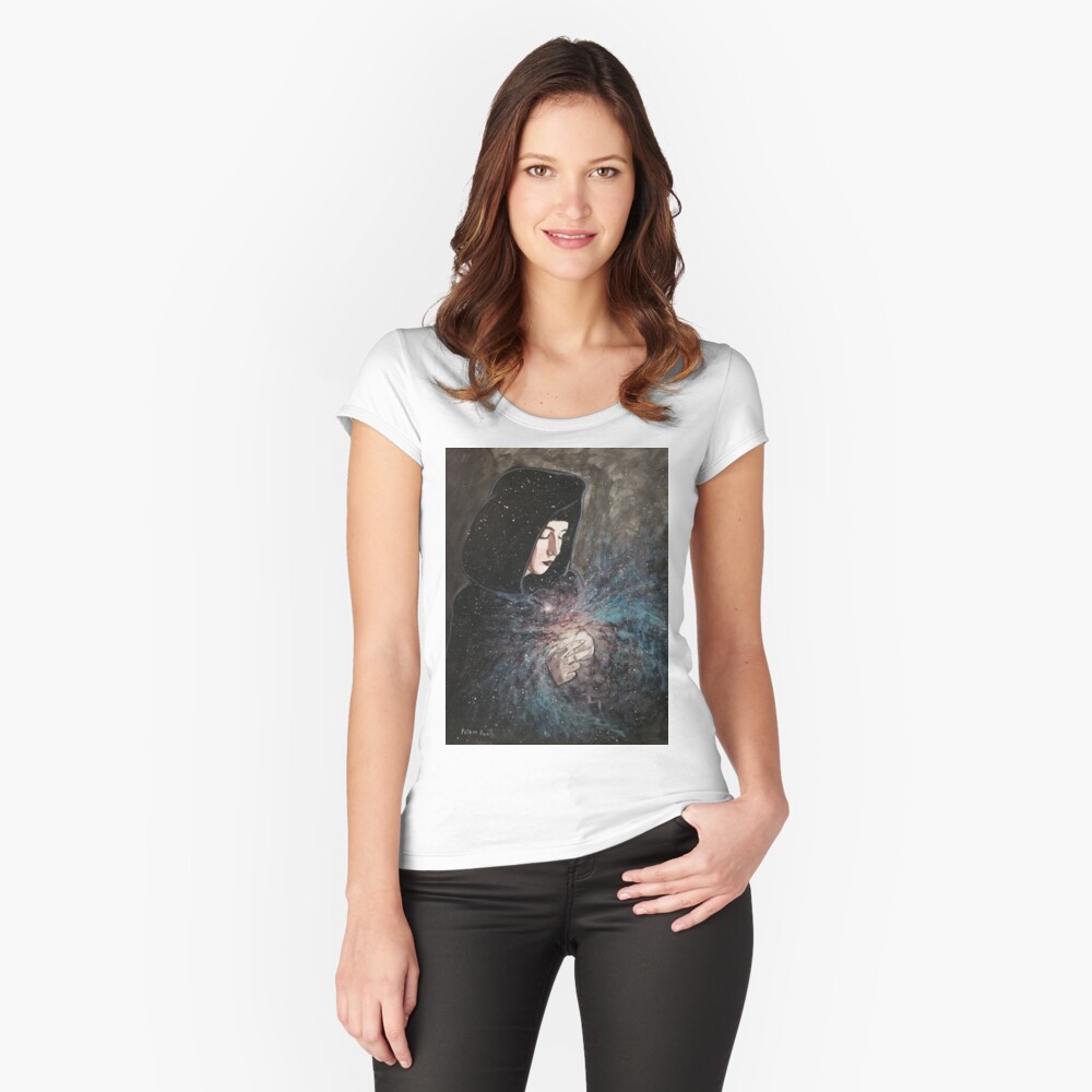 holdiing the source Fitted Scoop T-Shirt