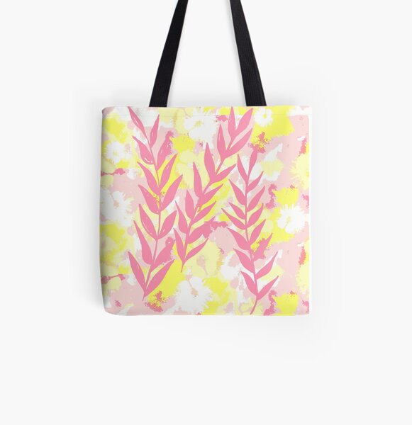 Leaves in peach colors All Over Print Tote Bag