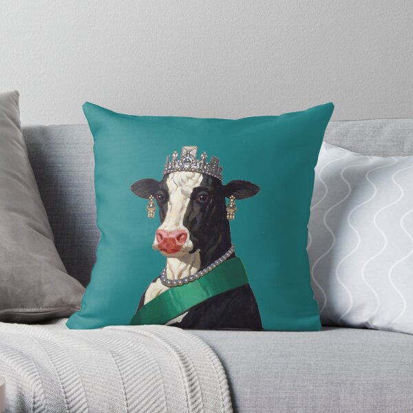 Cow Queen Throw Pillow