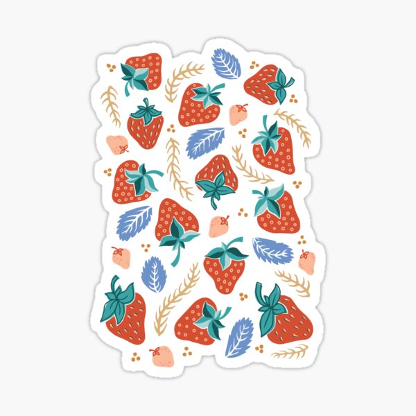 Winter Berries, Ferns and Strawberries Sticker