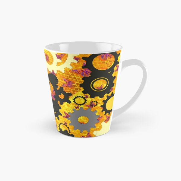Item preview, YELLOW-ORANGE-BLACK MECHANICAL CLOCK WORKS ART, designed and sold by sharlesart.