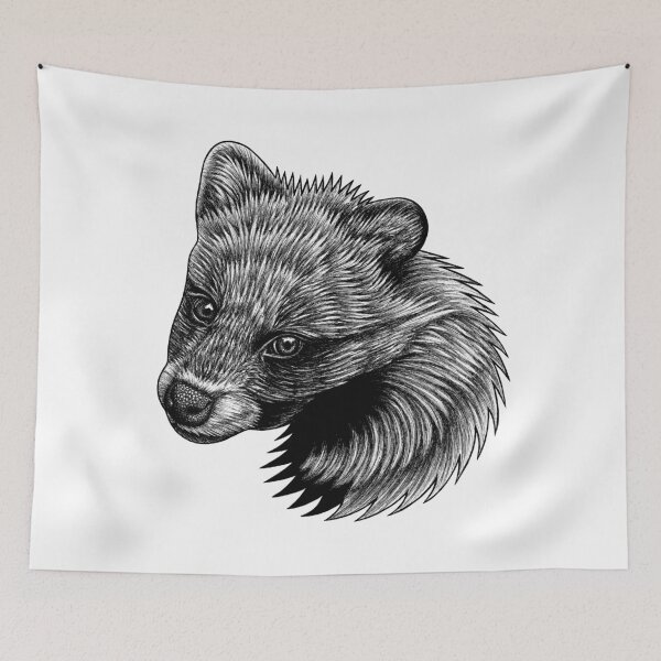 Item preview, Racoon dog puppy - ink illustration designed and sold by LorenDowding.
