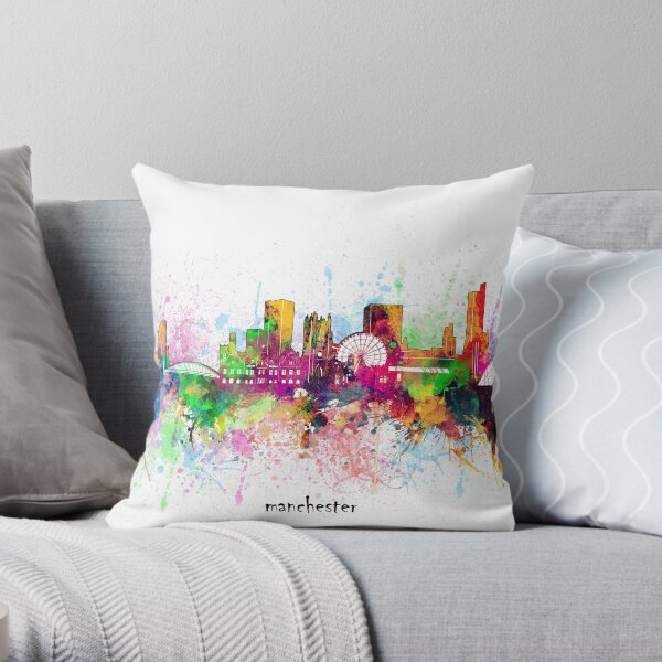 manchester skyline Throw Pillow