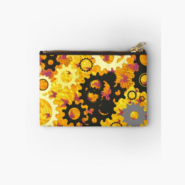 Item preview, YELLOW-ORANGE-BLACK MECHANICAL CLOCK WORKS ART, designed and sold by sharlesart.