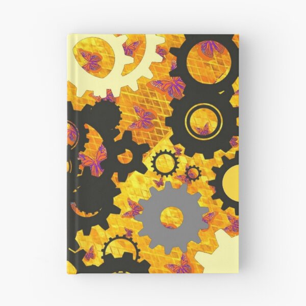 Item preview, YELLOW-ORANGE-BLACK MECHANICAL CLOCK WORKS ART, designed and sold by sharlesart.