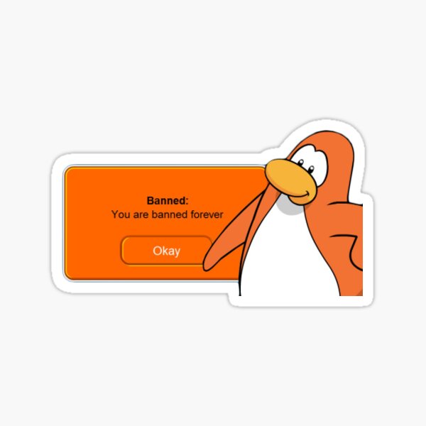 Orange Penguin Stickers Redbubble - my roblox account was banned forever not clickbait youtube