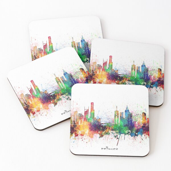 Artikelvorschau, Melbourne Skyline entworfen und verkauft von BekimART.