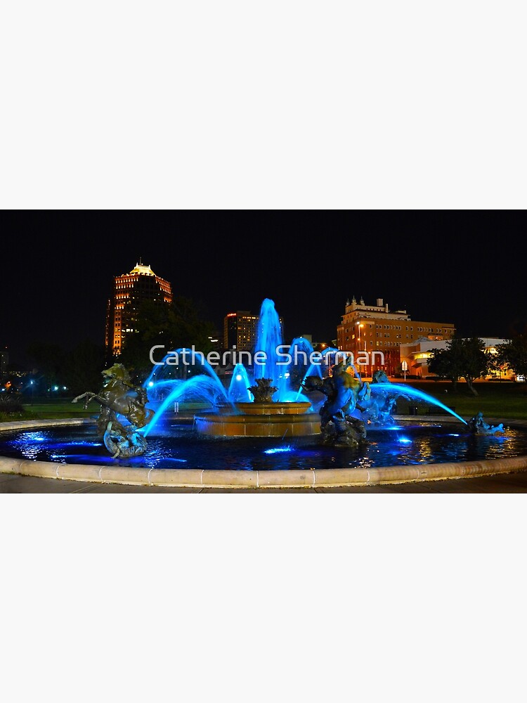 Disover J. C. Nichols Fountain in Blue, Kansas City Premium Matte Vertical Poster