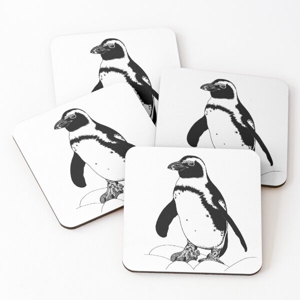 Item preview, African penguin - ink illustration designed and sold by LorenDowding.