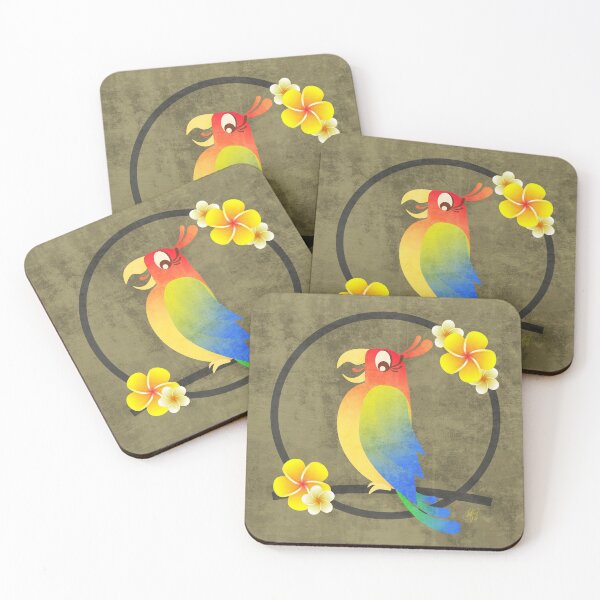 Item preview, Tiki Birds - Rainbow on Tan designed and sold by drxgonfly.
