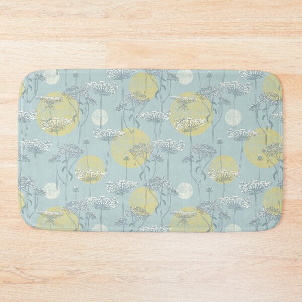Item preview, Queen Anne's Lace Wildflowers in Dusky Blue and Flax designed and sold by vinpauld.