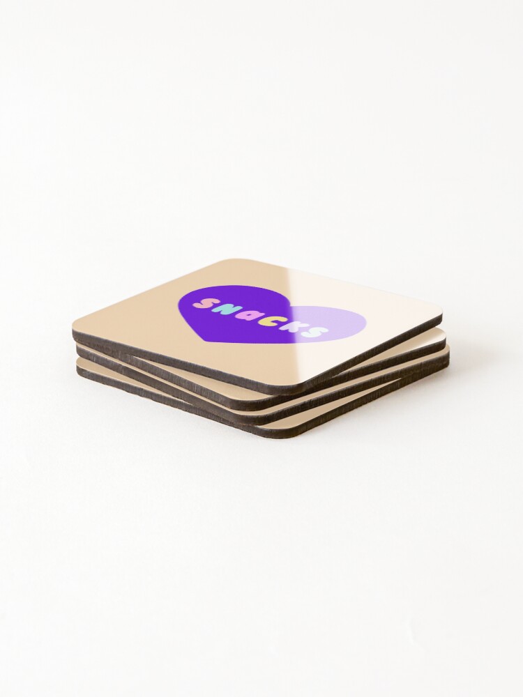 Thumbnail 4 of 5, Coasters (Set of 4), Snacks Retro Lettering designed and sold by evannave.