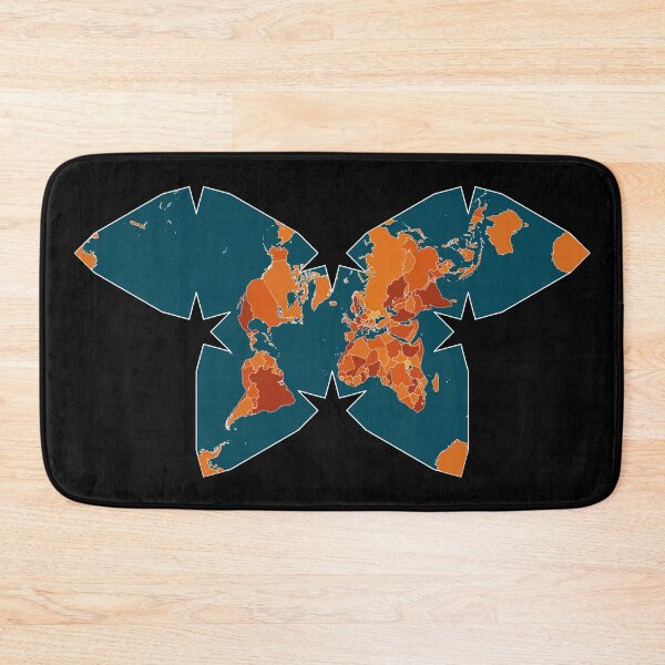 Item preview, Orange/Red World Map on Blue/Black Background in Waterman Projection designed and sold by ramiro.