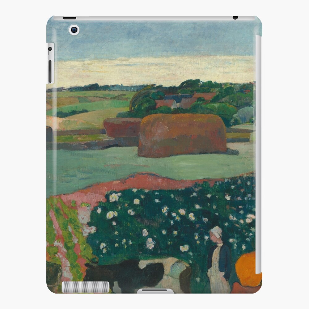 Haystacks in Brittany Oil Painting by Paul Gauguin iPad Case & Skin