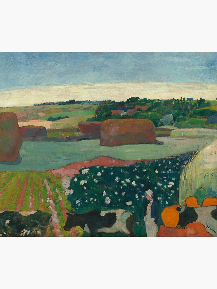 Haystacks in Brittany Oil Painting by Paul Gauguin by podartist