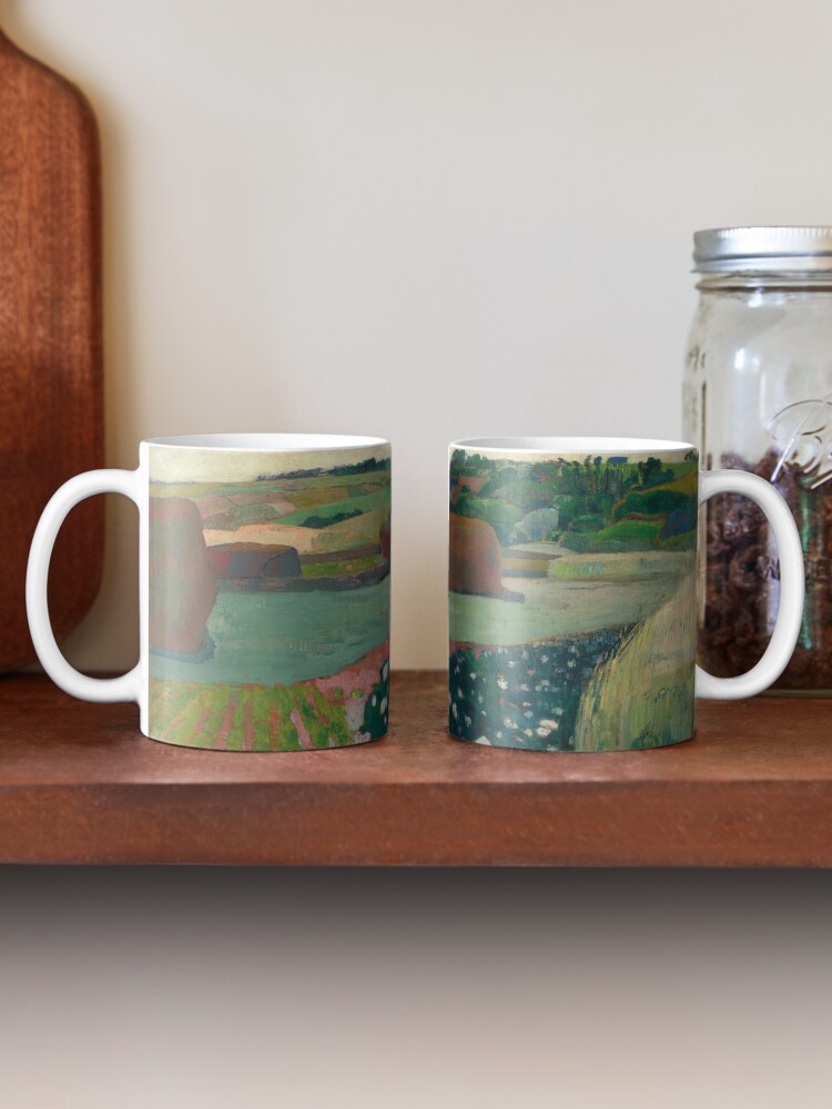 Alternate view of Haystacks in Brittany Oil Painting by Paul Gauguin Mug