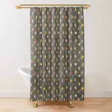 Tiki Birds - Brown Pattern Shower Curtain