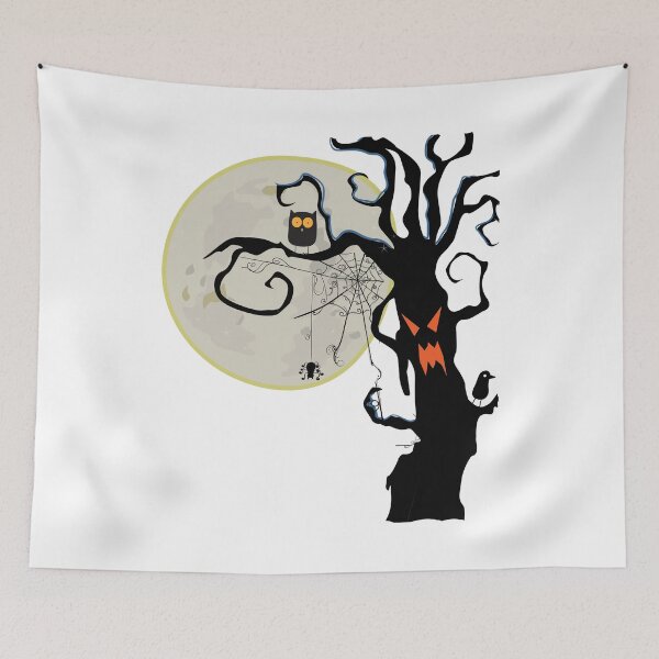 Item preview, Cute Halloween Full Moon Owl Spooky Tree designed and sold by MintedFresh.