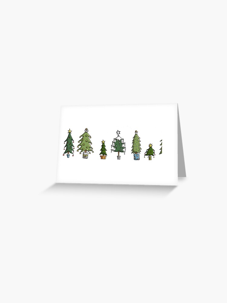 Thumbnail 1 of 2, Greeting Card, Christmas Card: Tree Collection designed and sold by sketchydoodle.