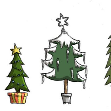 Artwork thumbnail, Christmas Card: Tree Collection by Kirsty Mordaunt