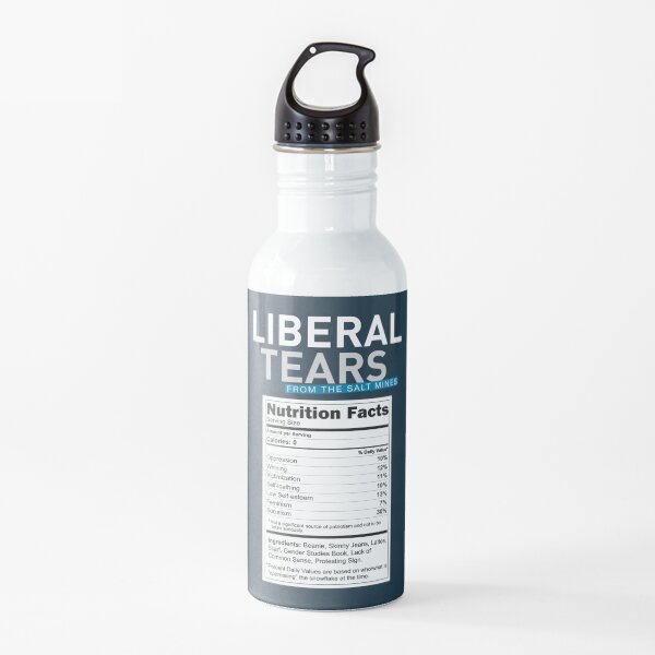 SPEZIELLE liberale / demokratische Tränen aus dem Salzminen-Logo mit salzigen Tränen ergänzen die Fakten - Online-Shop Trinkflasche