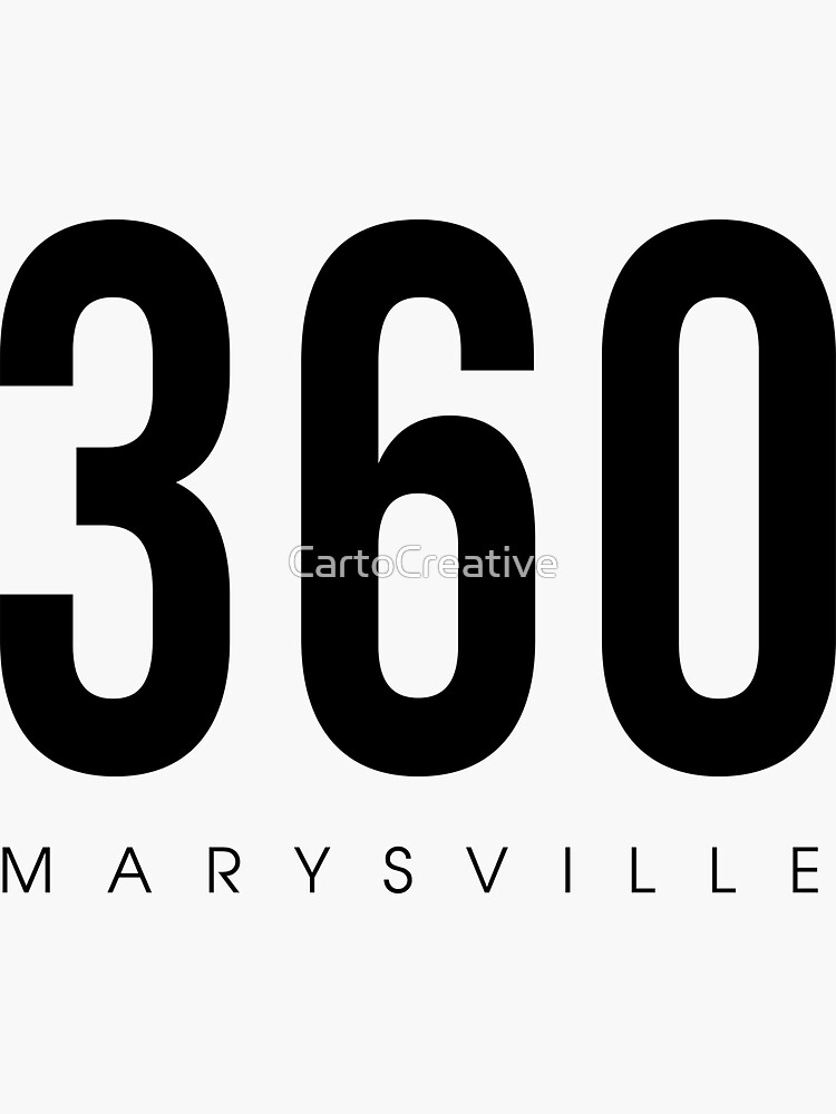 "Marysville, WA- 360 Area Code" Sticker by CartoCreative | Redbubble