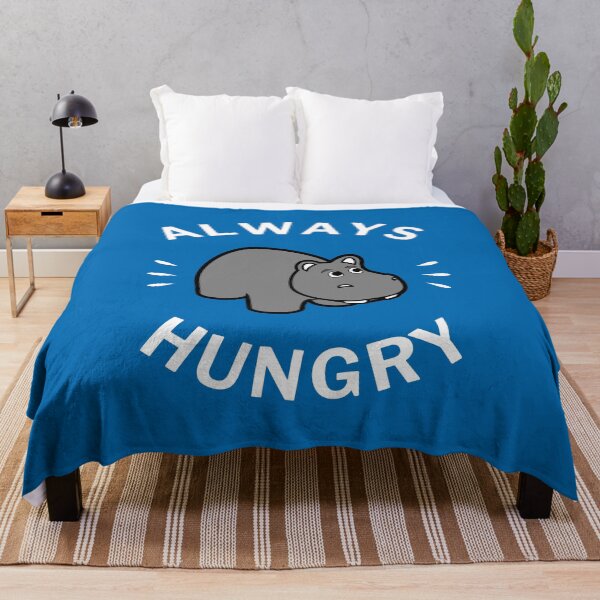 Item preview, Always Hungry | Food Lover | Cute Hippo Graphic - Blue designed and sold by 4wordsmovement.