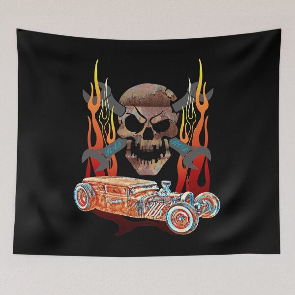 Artikelvorschau, Ratte Rod benutzerdefinierte Patina Old School Hot Rod Skull entworfen und verkauft von CharJens.