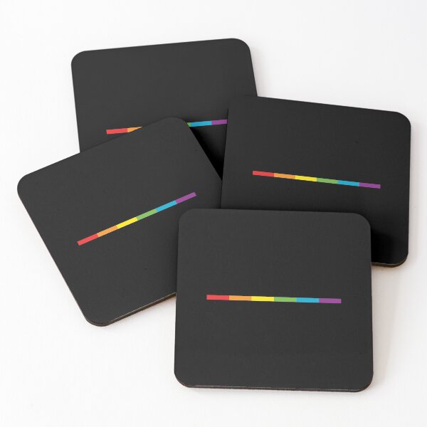 LGBT thin subtle modern rainbow flag on black Gay Lesbian Bisexual Pride HD HIGH QUALITY ONLINE STORE Coasters (Set of 4)