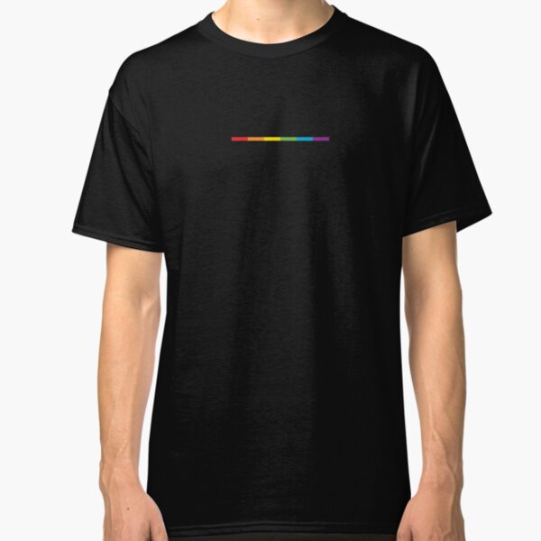 LGBT thin subtle modern rainbow flag on black Gay Lesbian Bisexual Pride Classic T-Shirt