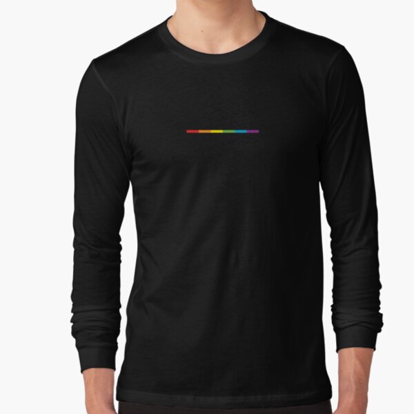 LGBT thin subtle modern rainbow flag on black Gay Lesbian Bisexual Pride HD HIGH QUALITY ONLINE STORE Long Sleeve T-Shirt